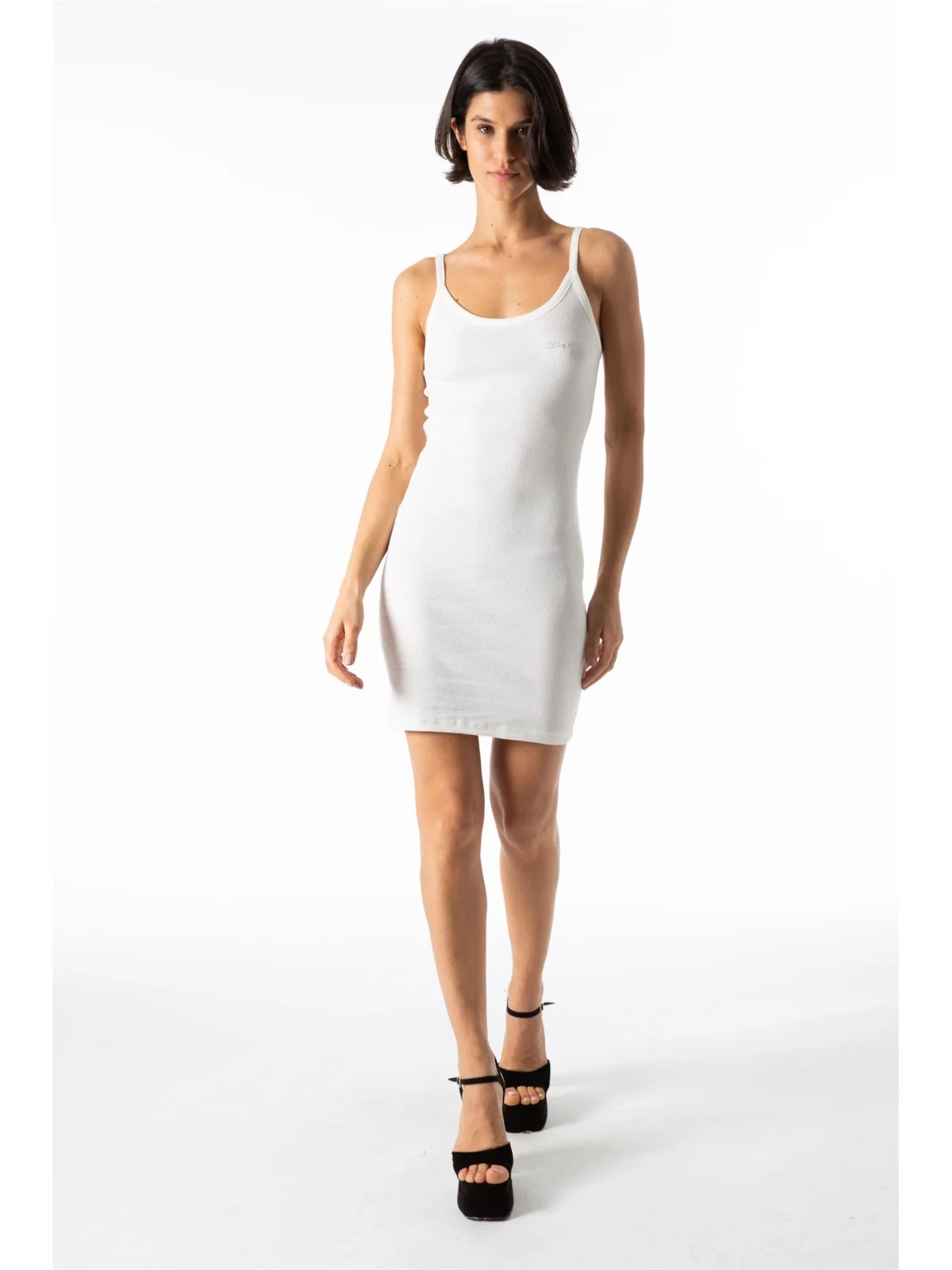 Vestido Cursive Rib Dress Off White