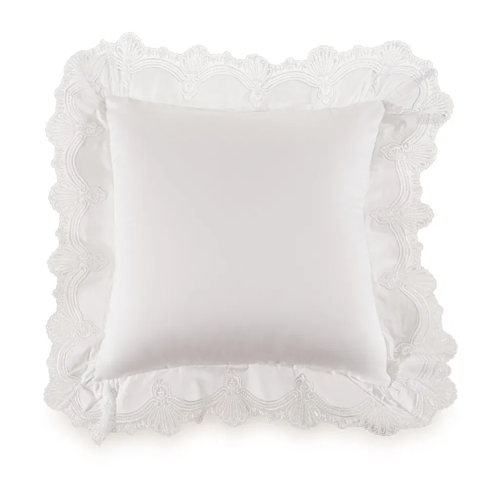 Almofada 300 Fios Cetim com Tule Bordado 45cm x 45cm Chiavari