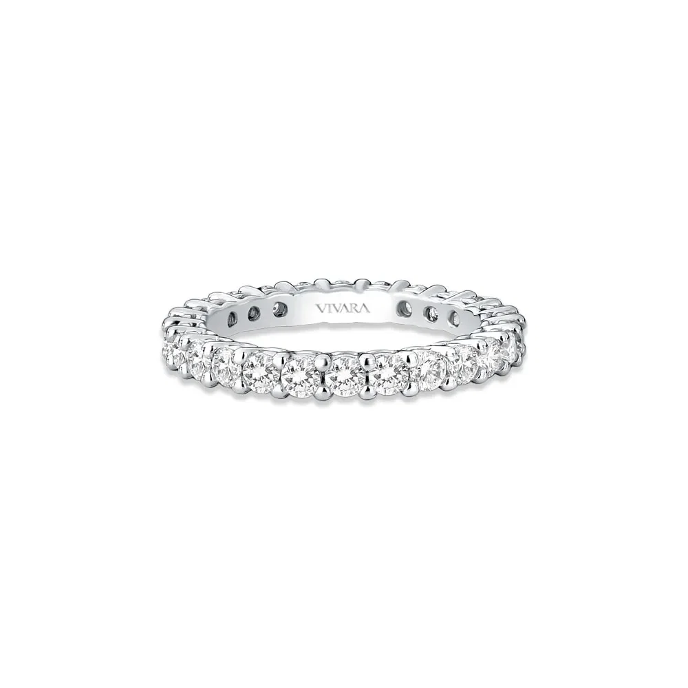 Aliança Inteira Eternity em Ouro Branco 18k com Diamantes 1,35ct, 2.5 mm