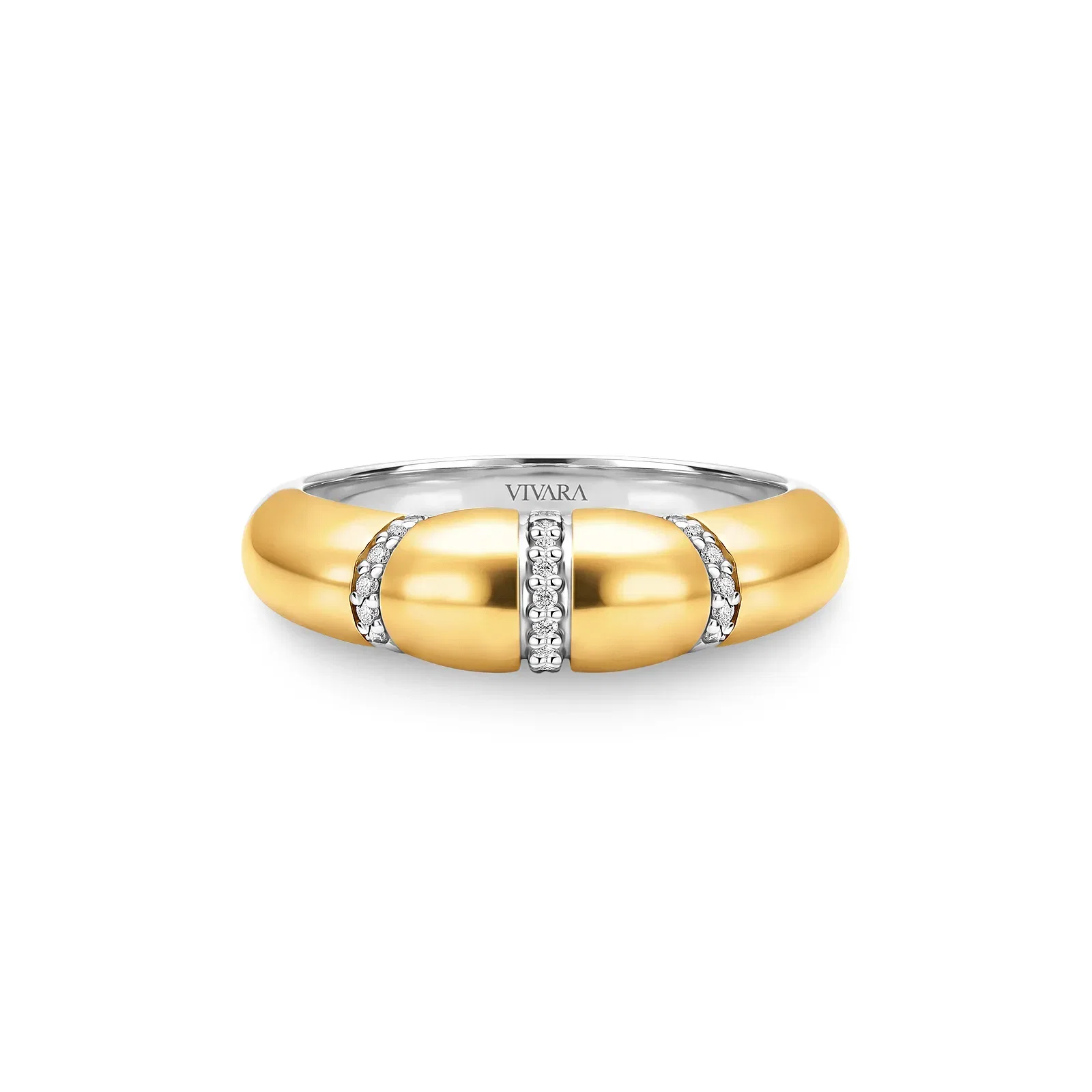 Anel Mykonos em Prata 925 e Ouro Amarelo 18k com Diamantes 0,09 ct — imagem 1