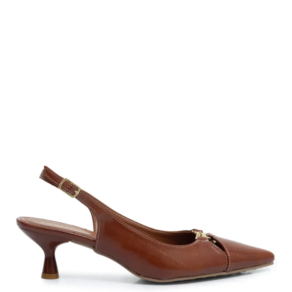 Scarpin Caramelo Slingback Enfeite — imagem 1