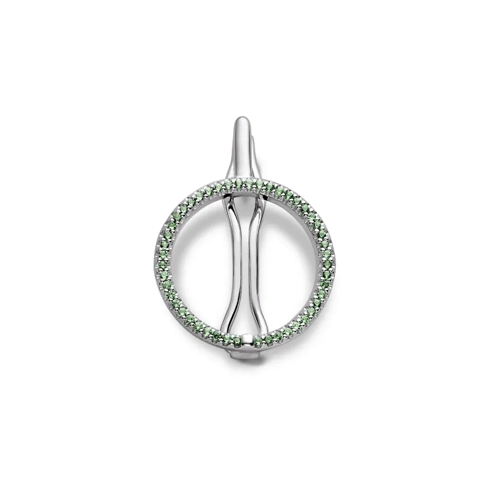 Fivela Life Glam Pequena em Prata 925 Cravejado Verde — imagem 1