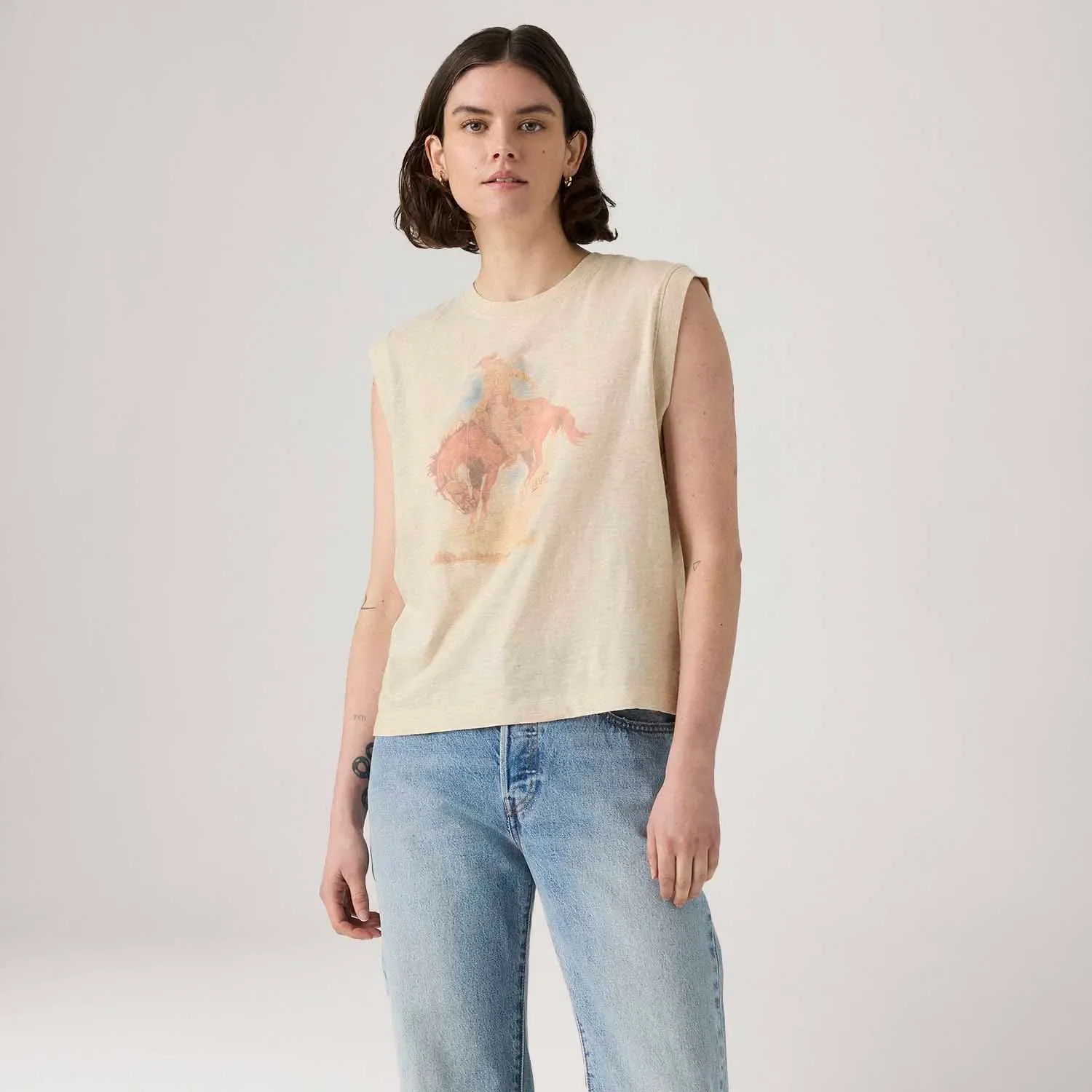 Blusa Levi's® Boxy Tank Muscle Bege