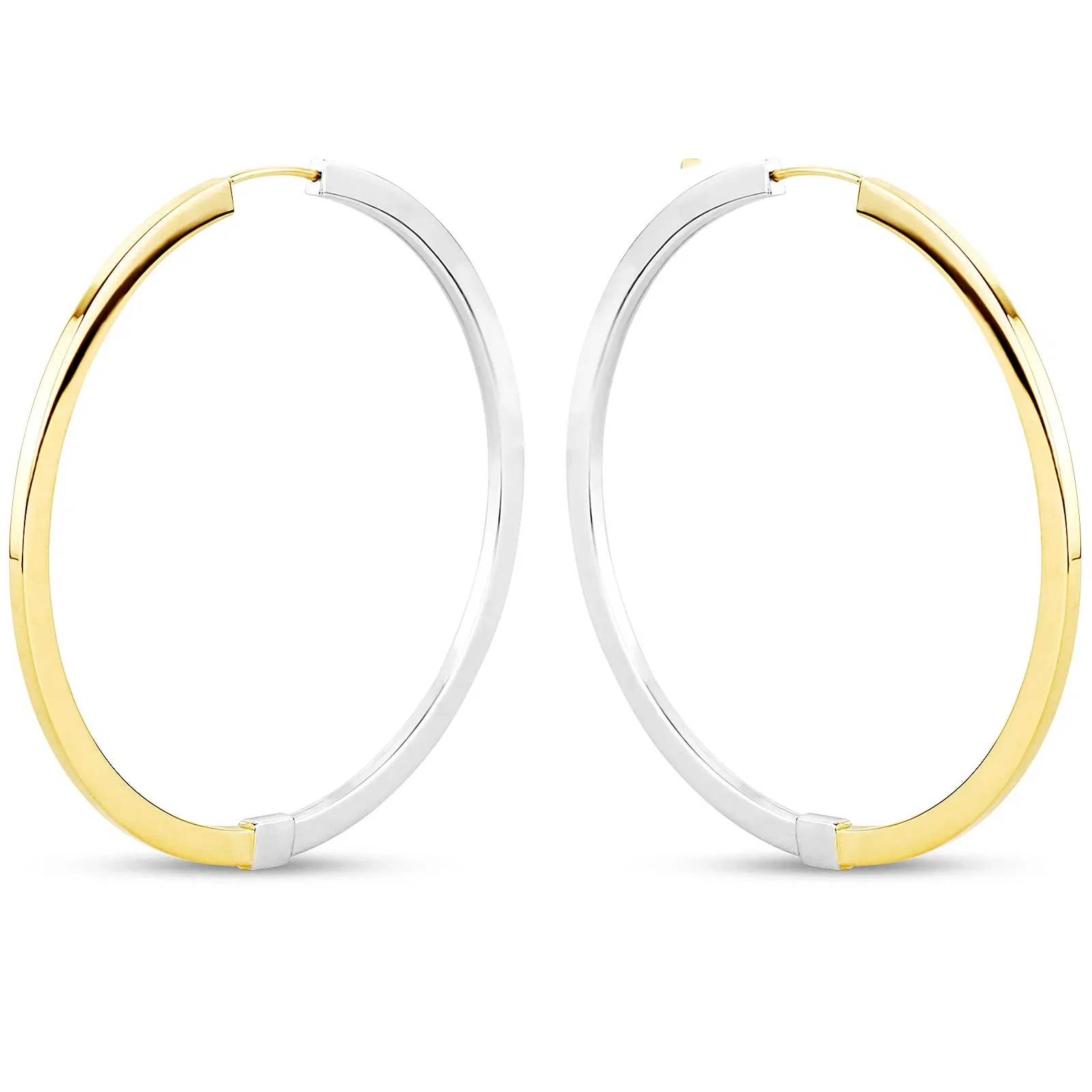 Argola em Ouro Amarelo e Ouro Branco 18k