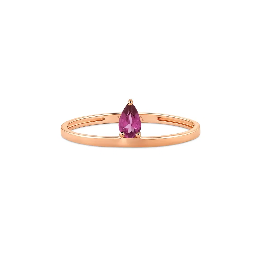 Anel Cores em Ouro Rosé 18k com Rodolita