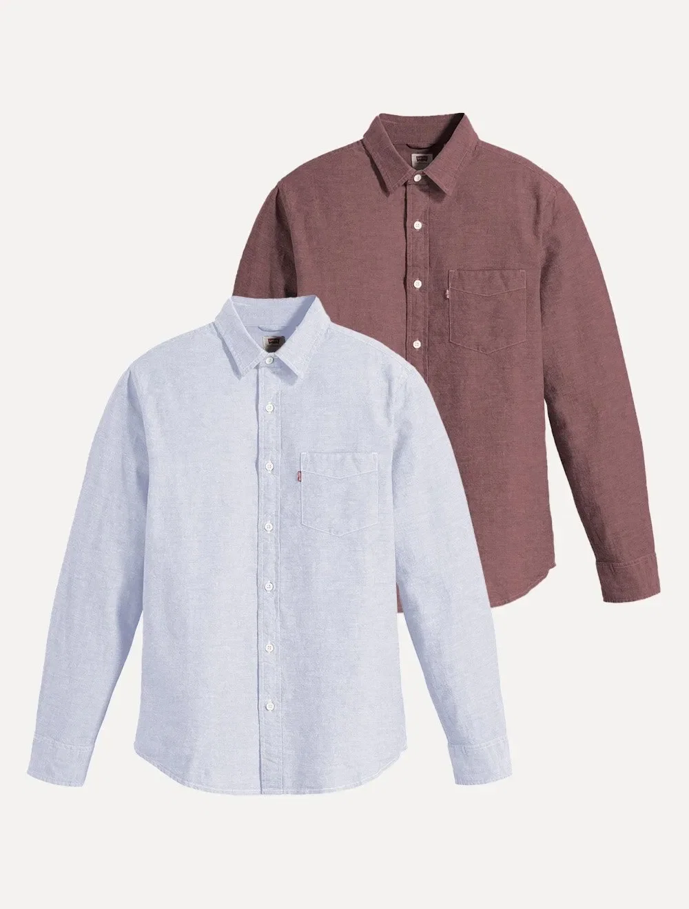 Kit Camisas Levis | Masculina Standard One Pocket Bordô / Azul Claro