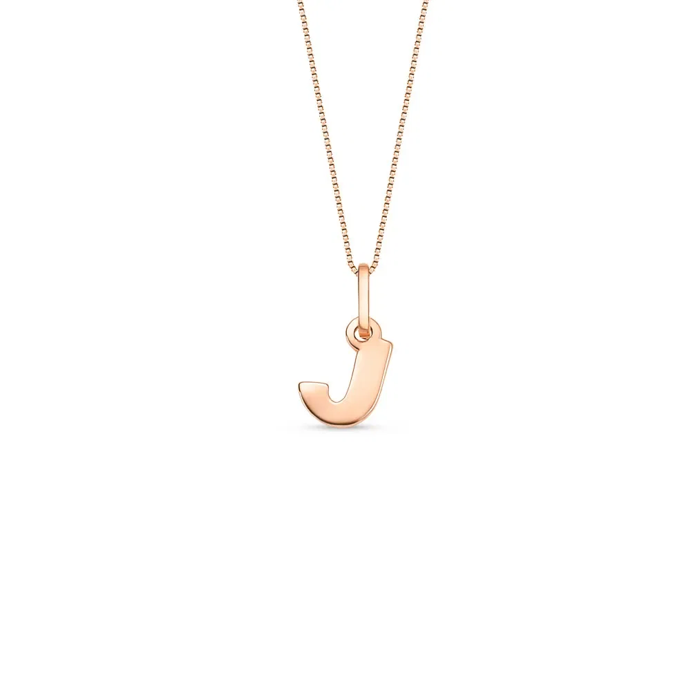 Pingente Letra J em Ouro Rosé 18k, 12mm — imagem 1