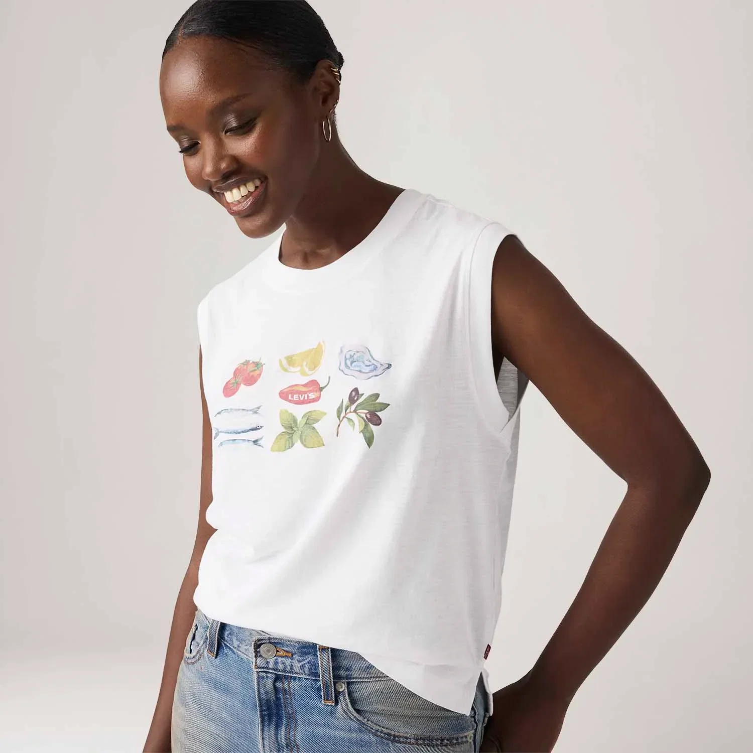 Camiseta Levi's® Graphic Boxy Tank Branca — imagem 1