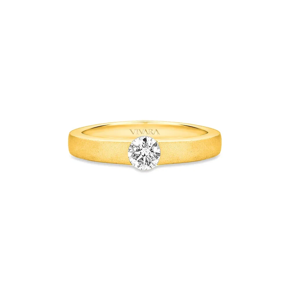 Anel Solitário Forever em Ouro Amarelo 18k com 0,25ct de Diamante — imagem 1