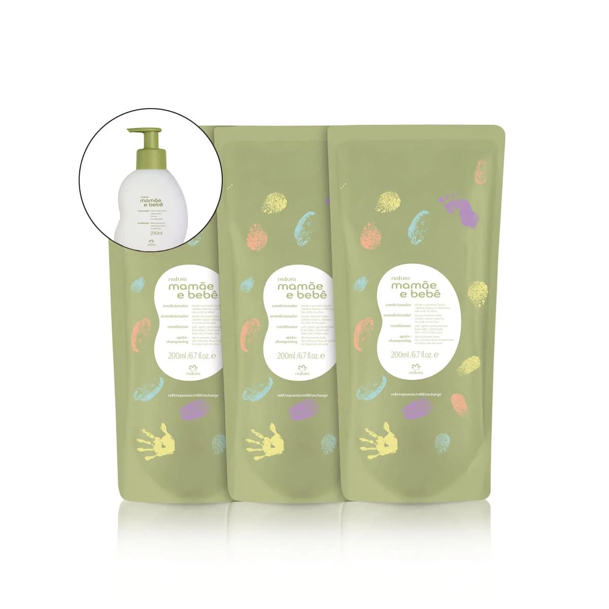 Kit Refil Condicionador Suave Mamãe e Bebê (3 unidades)