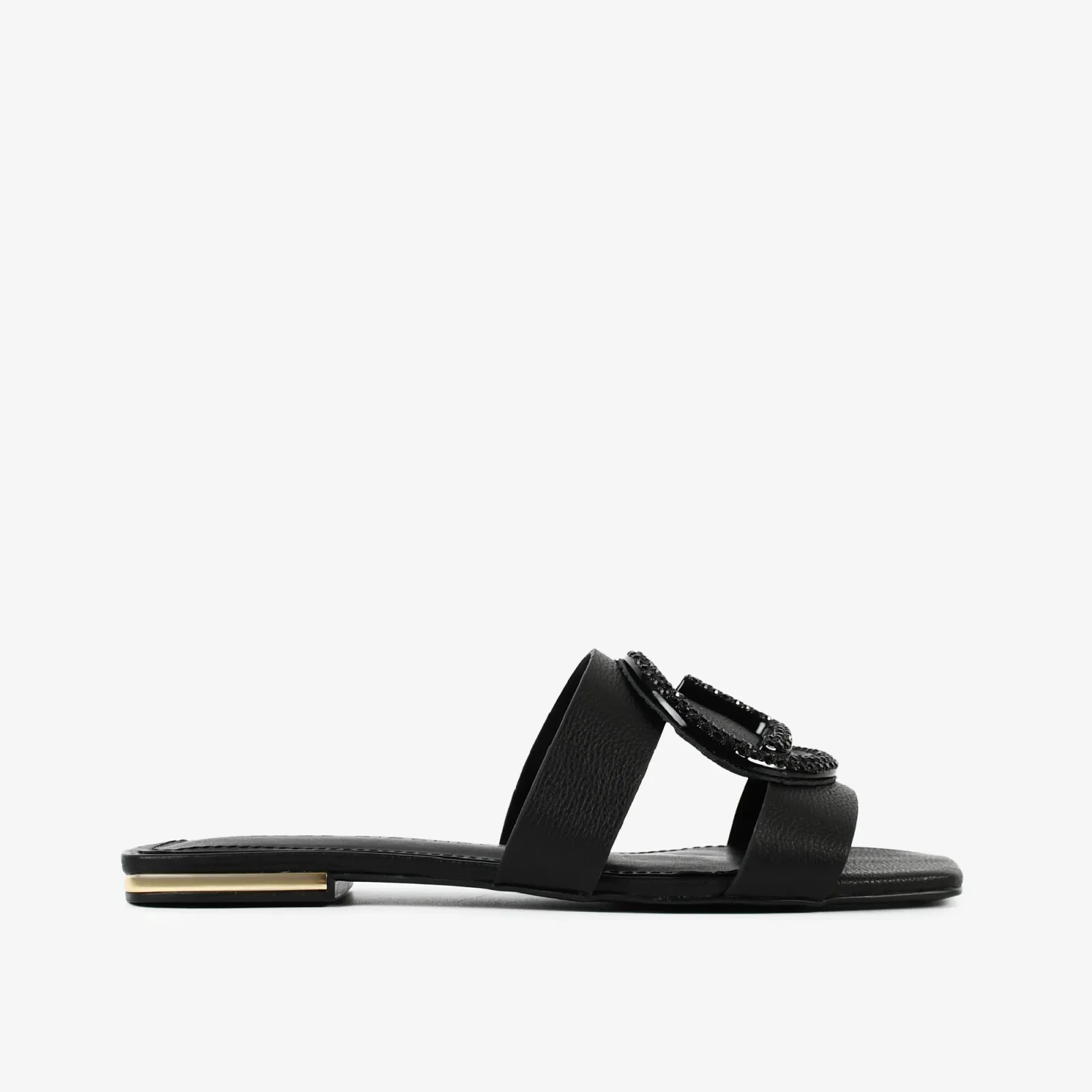 Chinelo Preto Couro