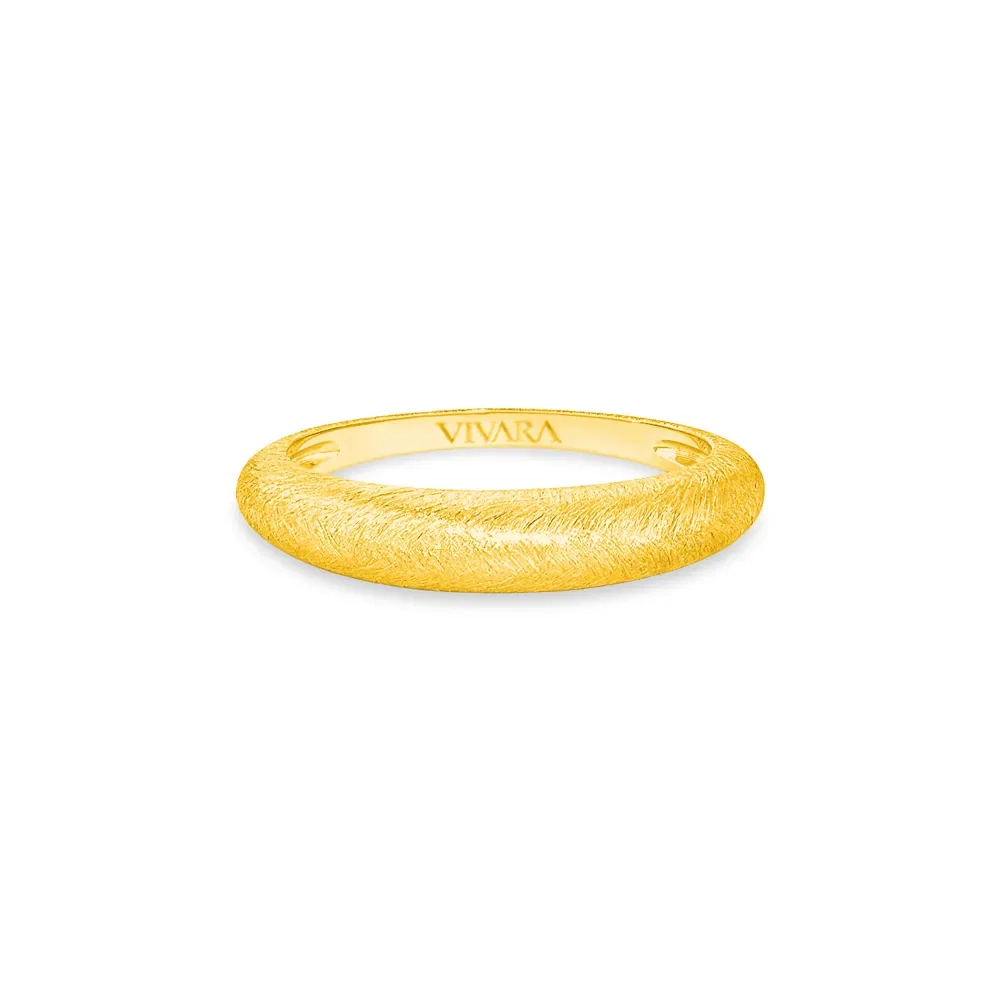 Anel Bombe Escovado em Ouro Amarelo 18k