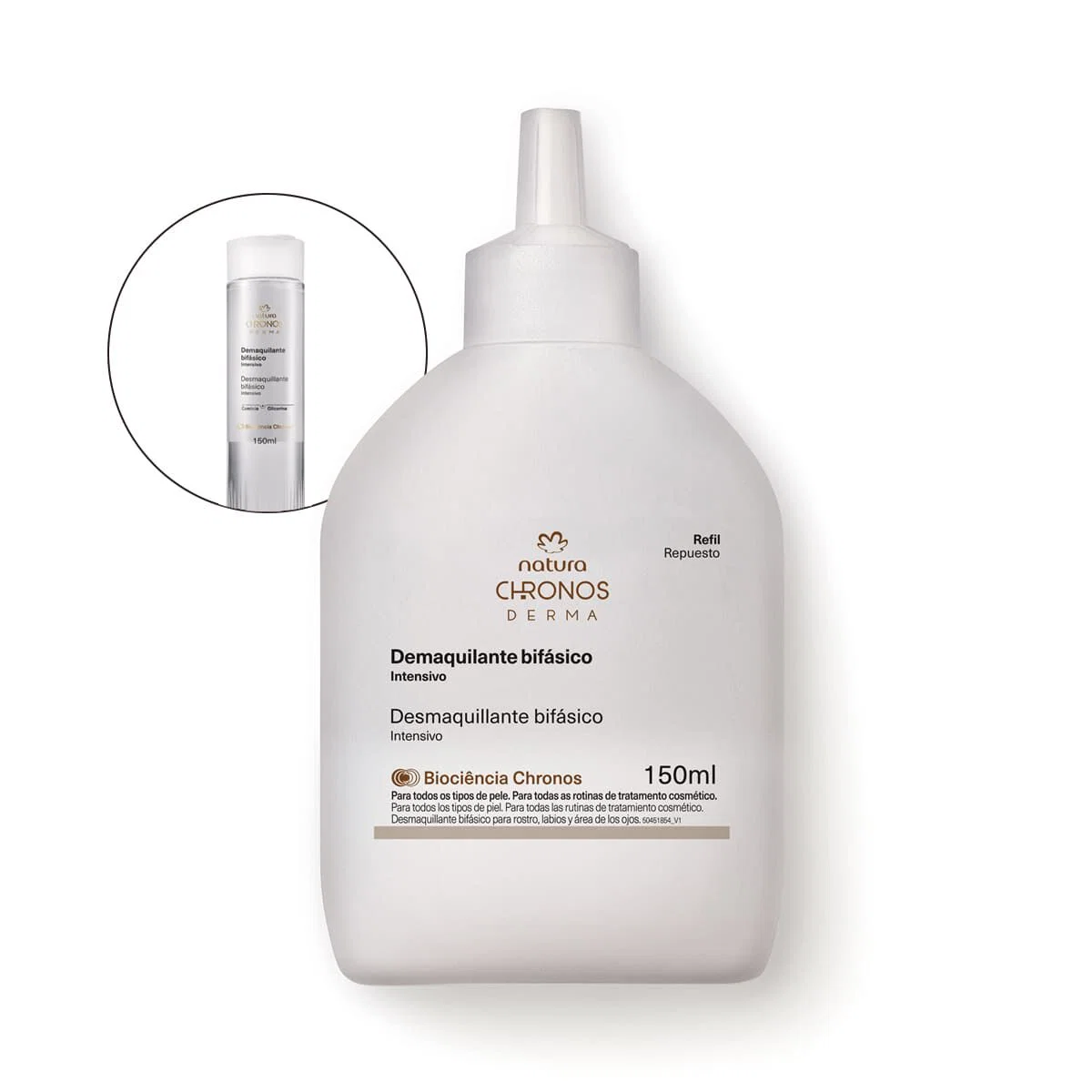 Refil Fluido Bifásico Demaquilante Intensivo Chronos Derma 150 ml