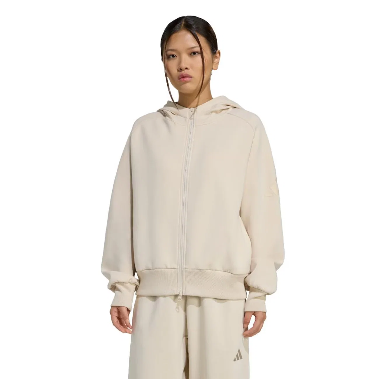 Blusão com Capuz Adidas Soft Lux Fecho Zíper Feminino