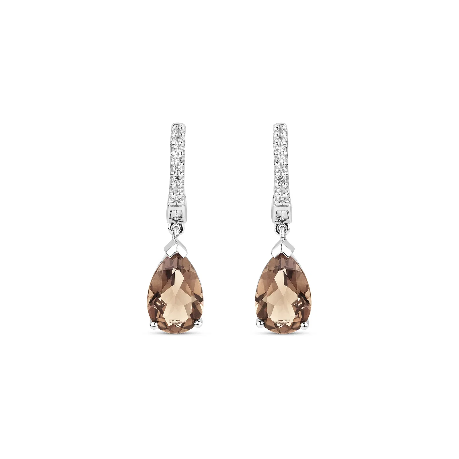 Brinco Color Fumê em Prata 925 com Quartzo Fumê e Topázios Incolores — imagem 1