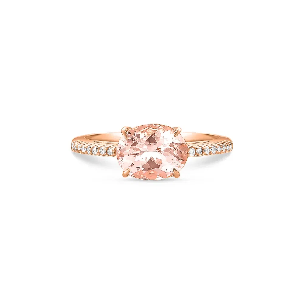 Anel Essenza em Ouro Vivara 18k com Morganita e Diamantes