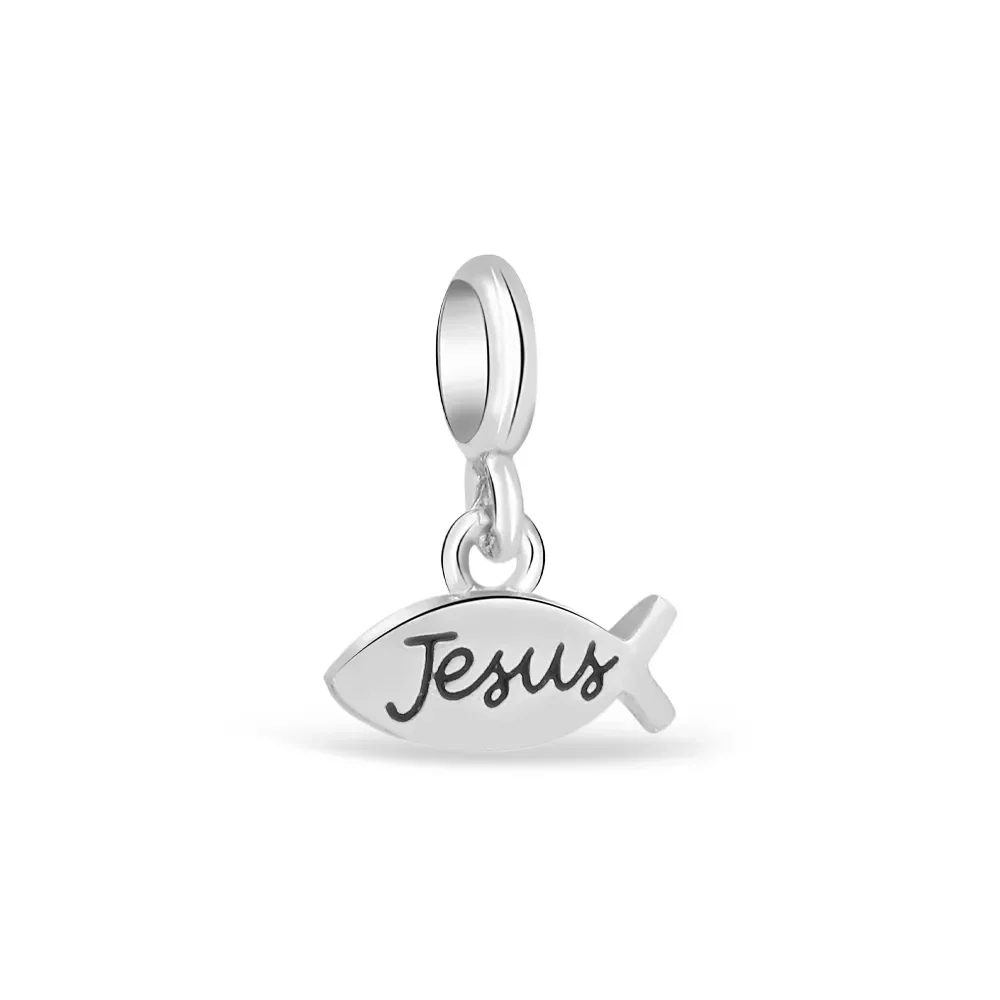 Pingente Life Religiosos Peixe Jesus em Prata 925 — imagem 1