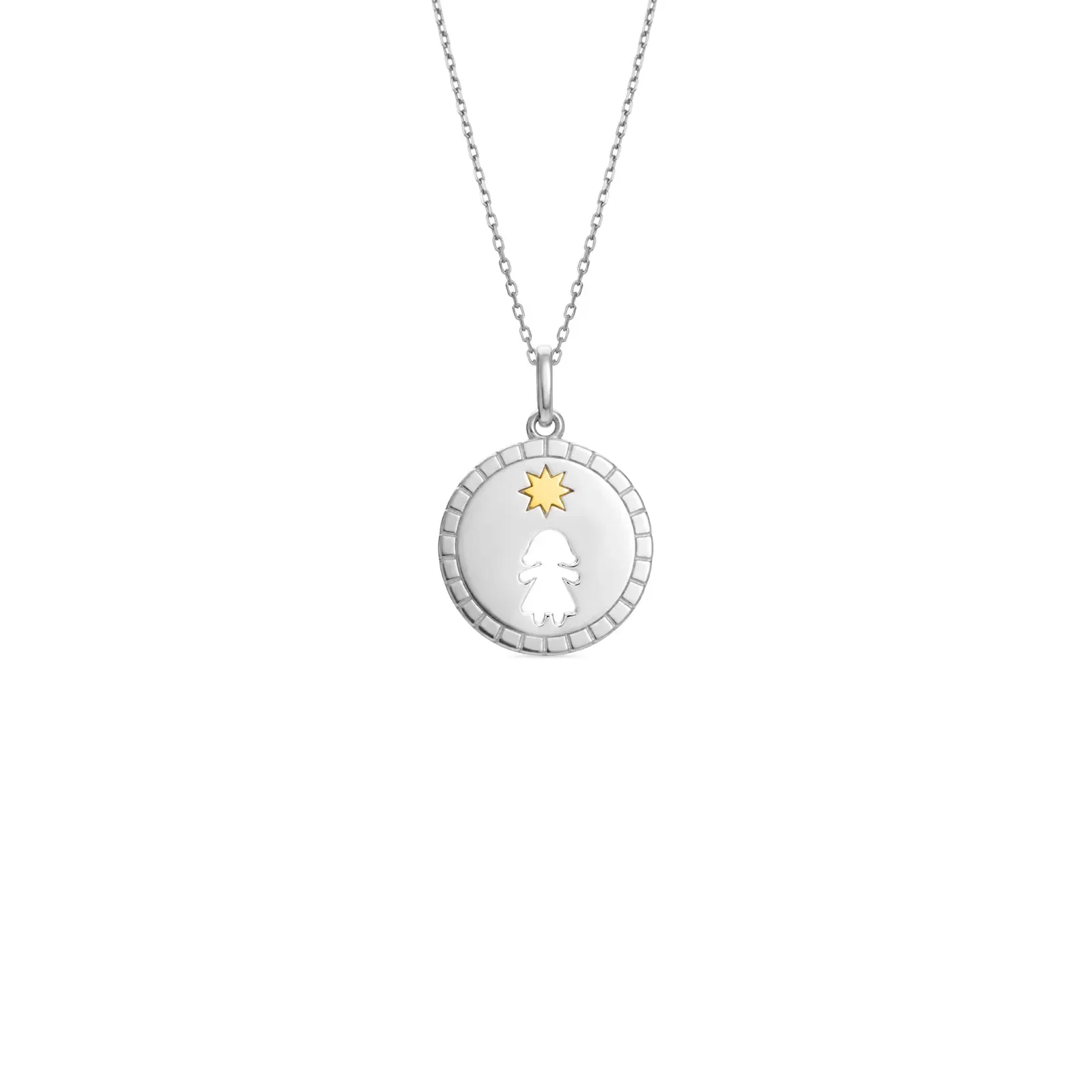 Pingente Mama Menina em Prata 925 e Ouro Amarelo 18k — imagem 1
