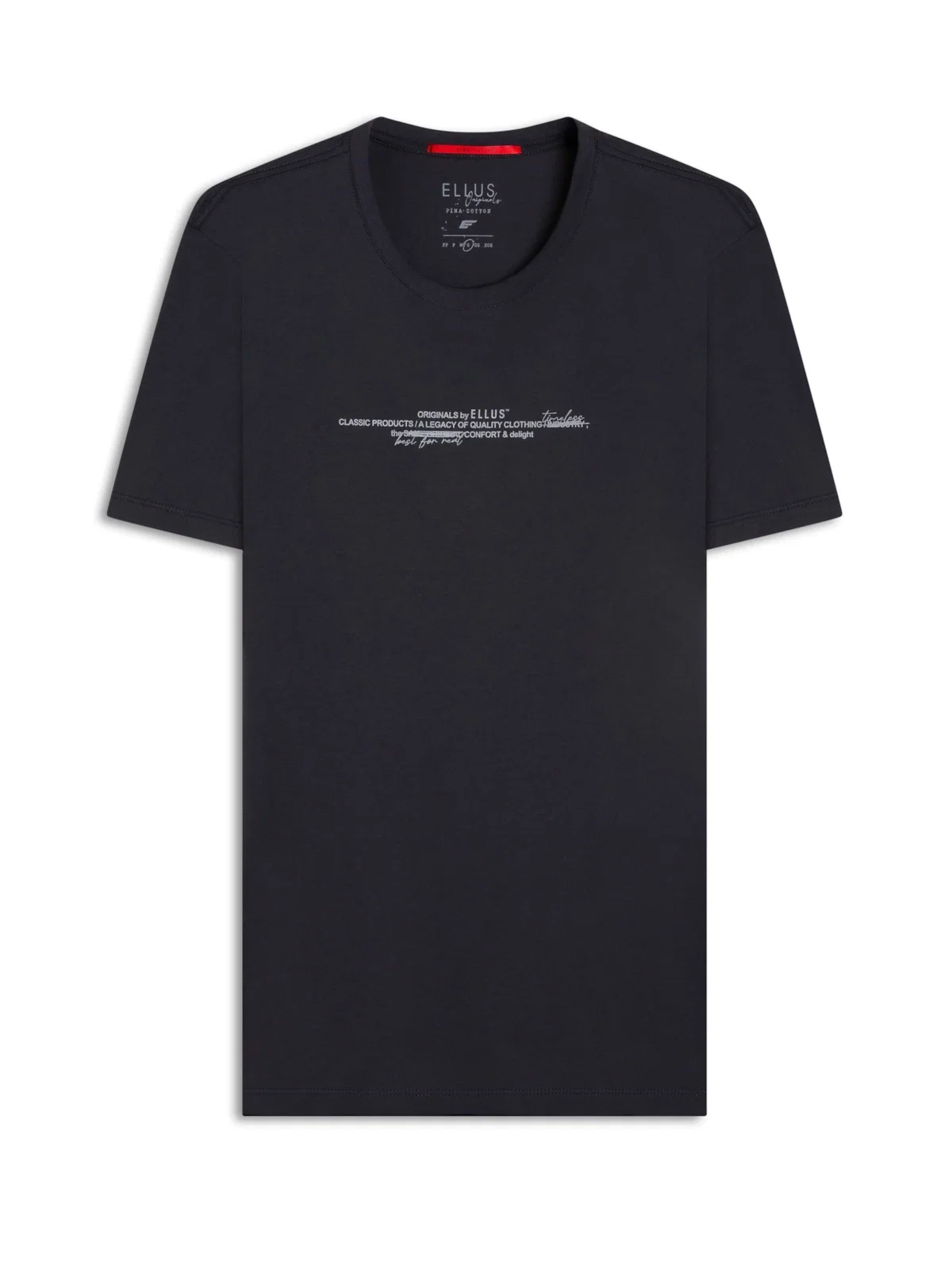 T-Shirt Cotton Pima Text Dark Navy