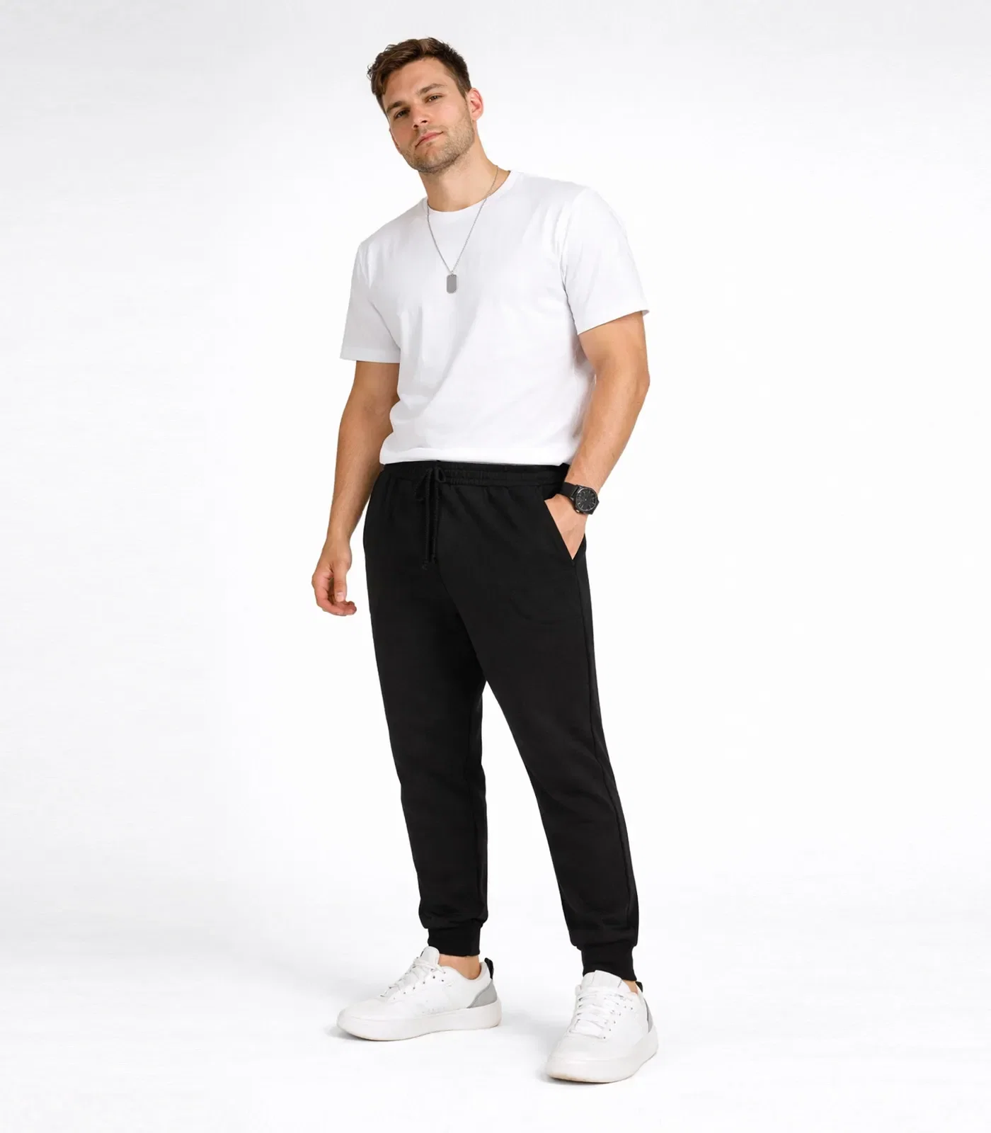 Calça Masculina Jogger De Moletom Cdka Preto