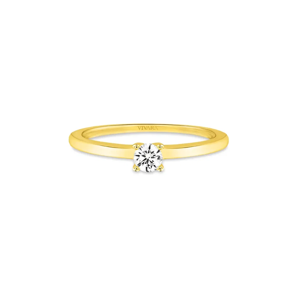 Anel Solitário Classic em Ouro Amarelo 18k com 0,14ct de Diamante — imagem 1