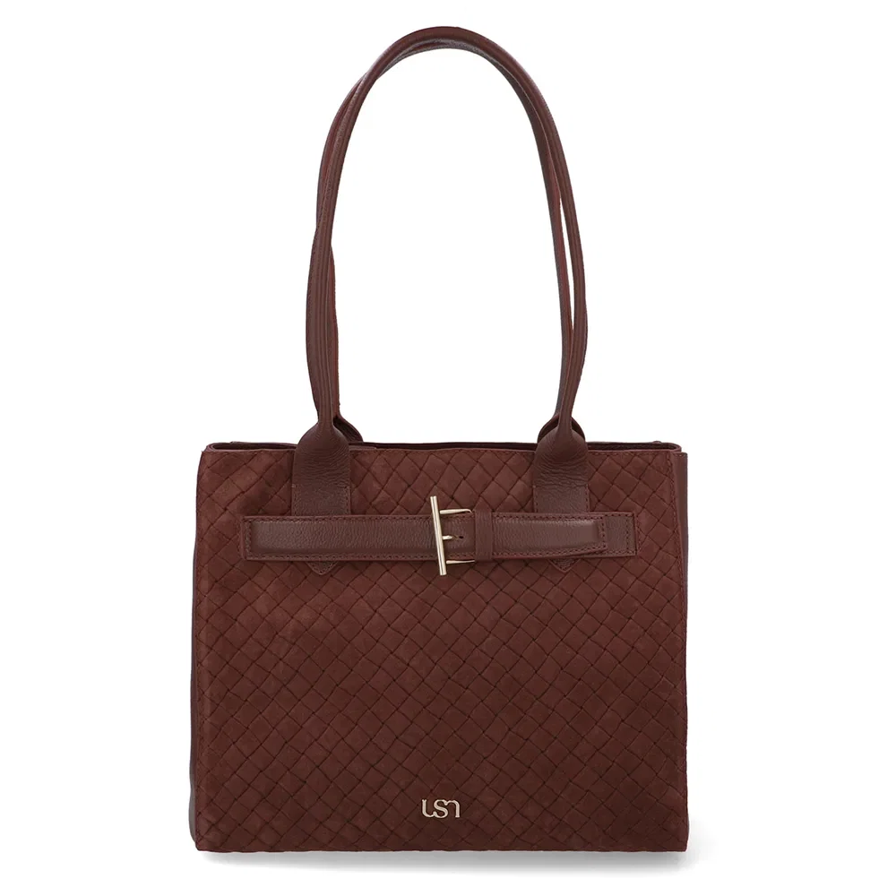 Bolsa Shopper Couro Camurça Matelassê Vermelha