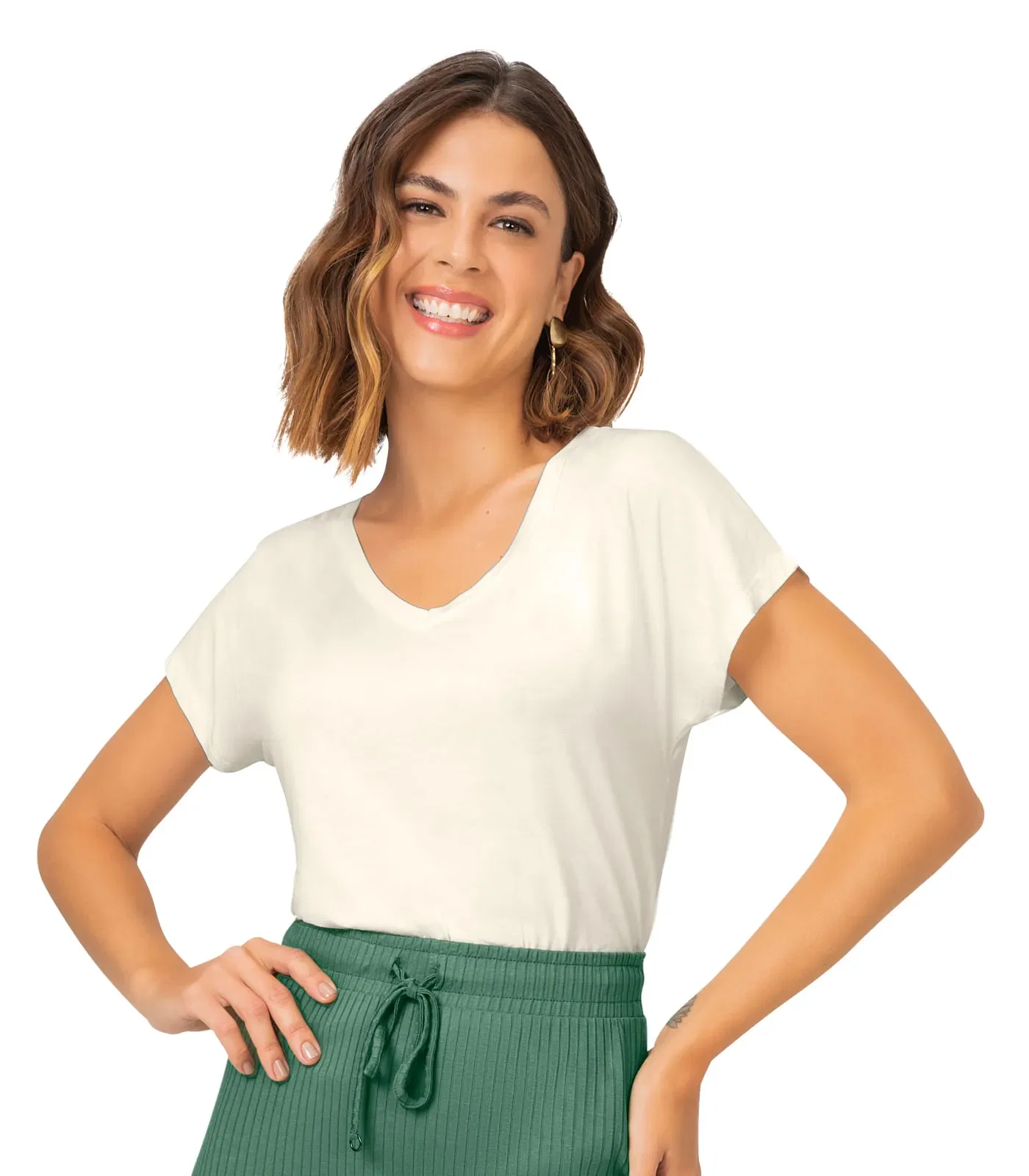 Blusa Feminina Viscotorcion Rovitex Bege