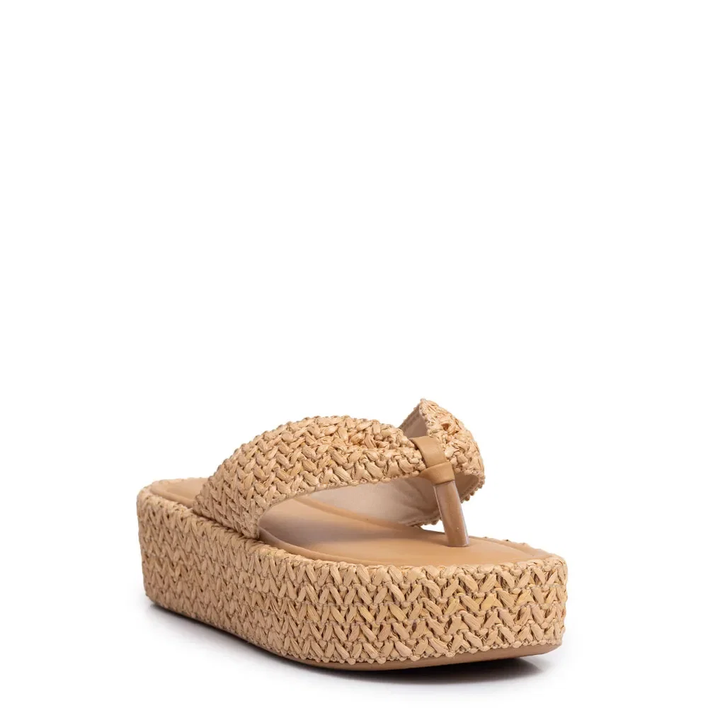 Papete Flatform Palha Bege