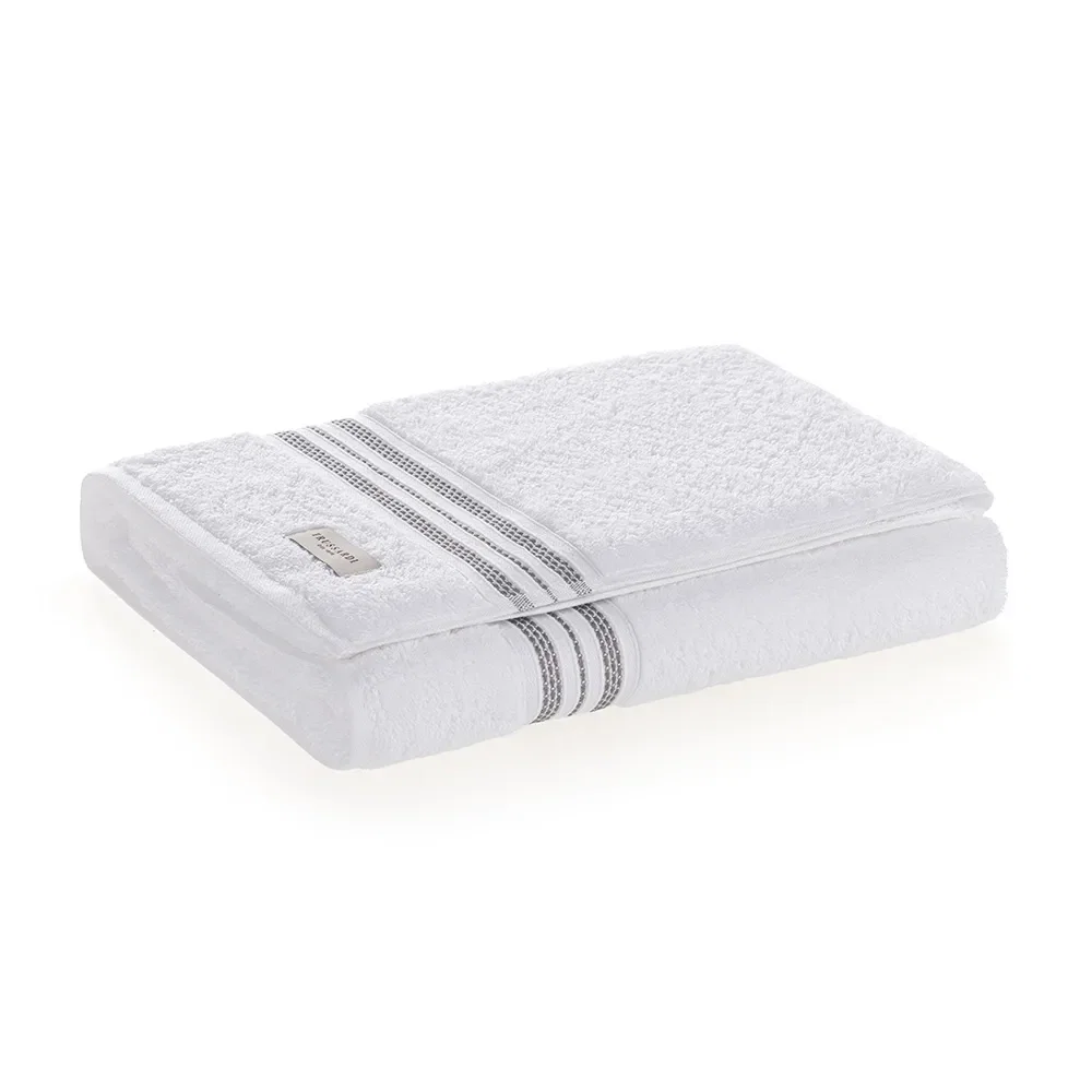 Toalha Banhão 100% Algodão Barberine Branco / Ardósia