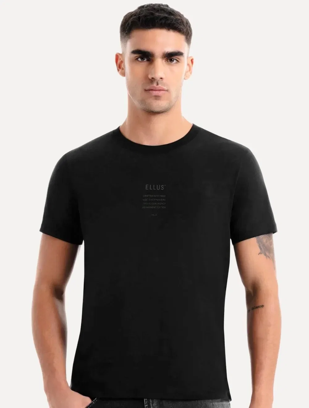 Camiseta Ellus Masculina Pima Cotton Timeless Clothing Classic Preta
