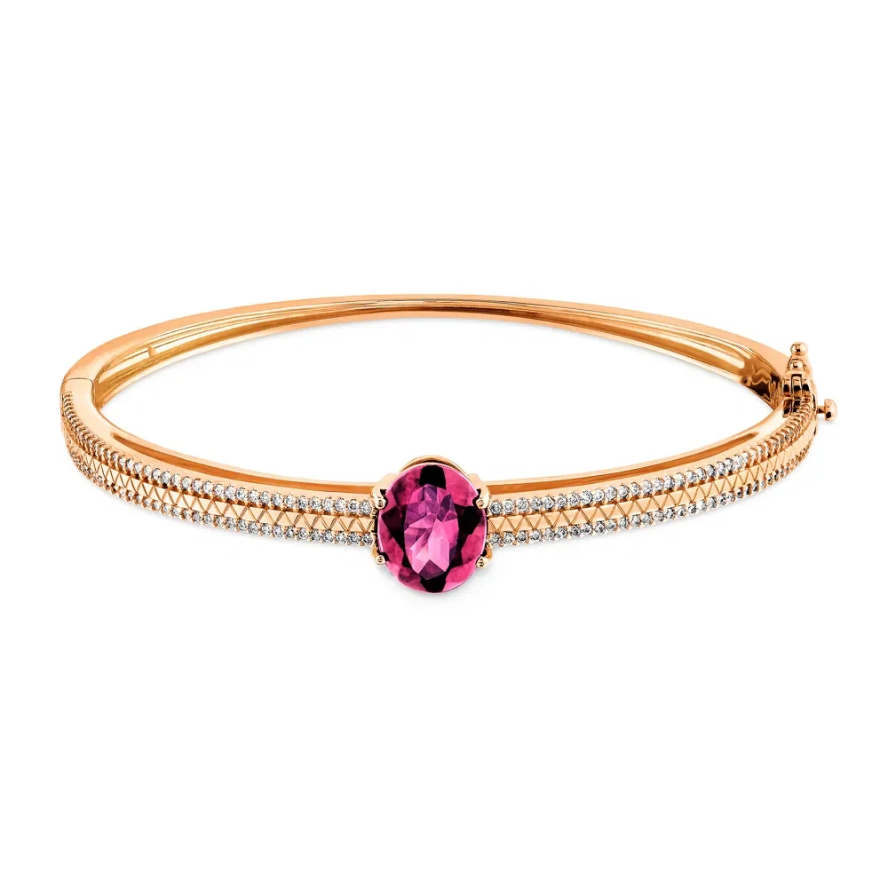 Pulseira Icona em Ouro Vivara 18k com Rodolita e Diamantes — imagem 1