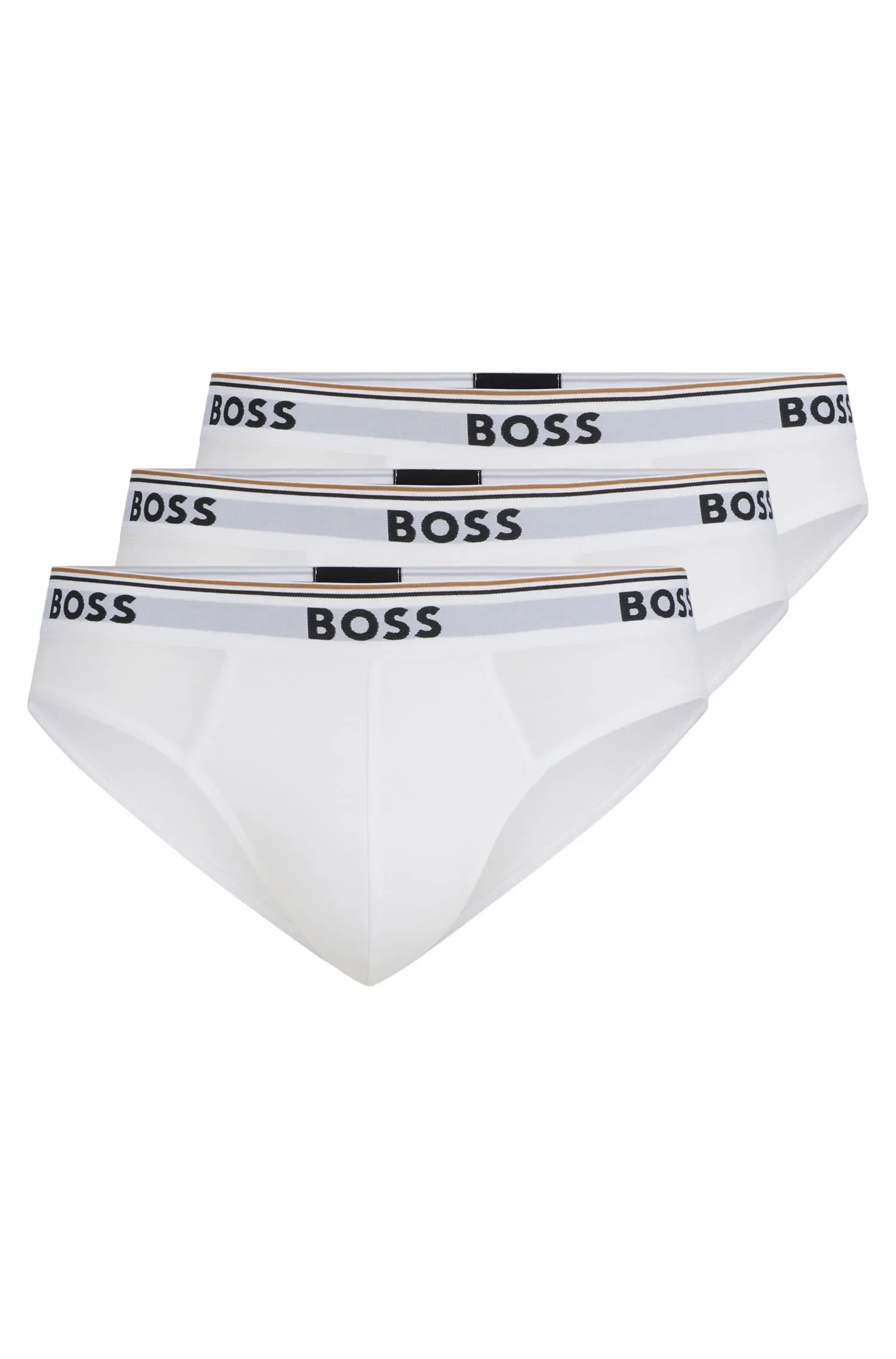Conjunto De Três Cuecas Slip Em Algodão Stretch Com Logotipos Na Cintura — imagem 1