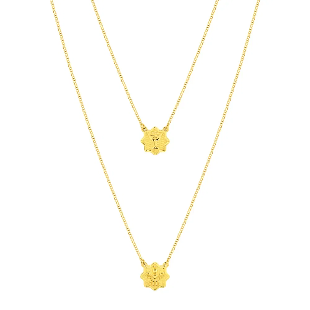 Escapulário Life Petit Prata Banho Ouro Amarelo — imagem 1