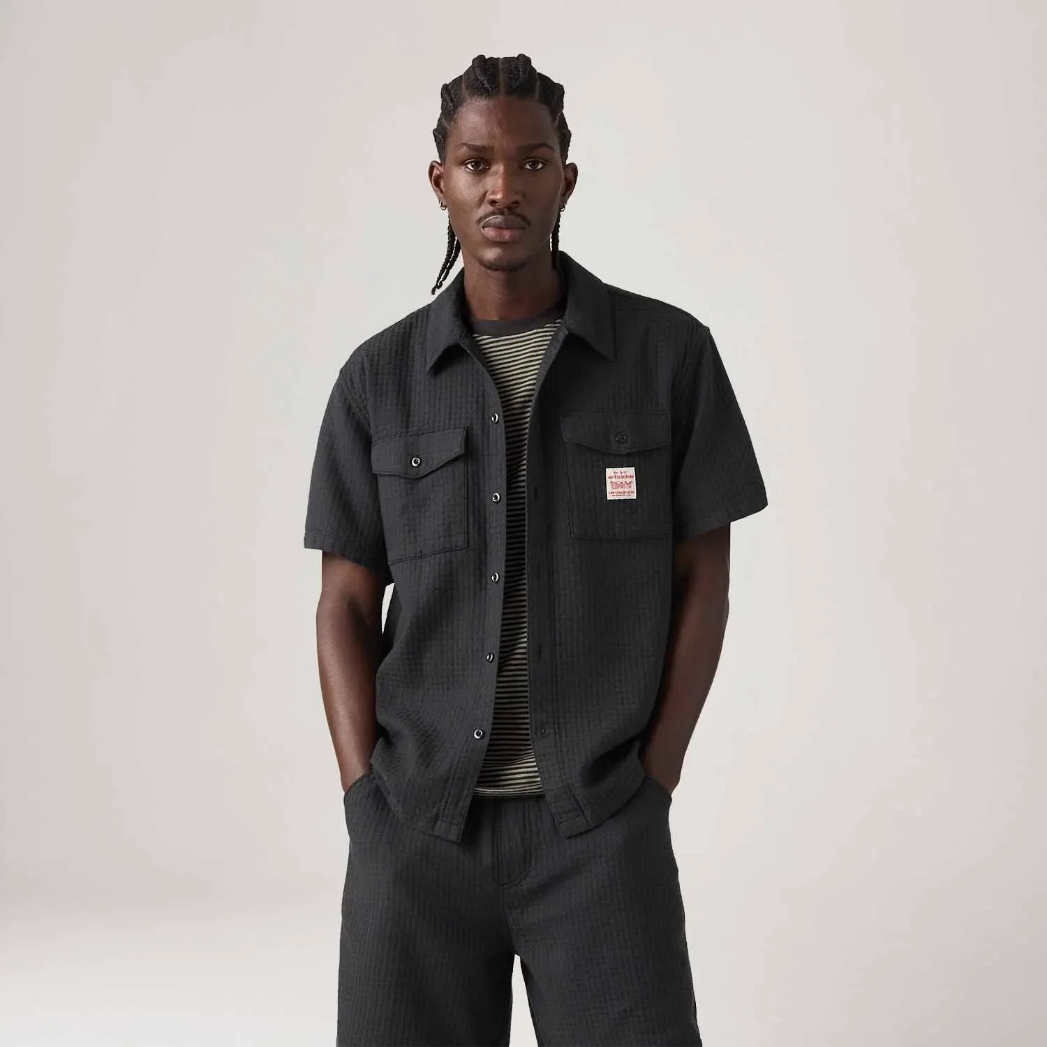 Camisa Levi's® Worker Preta Manga Curta