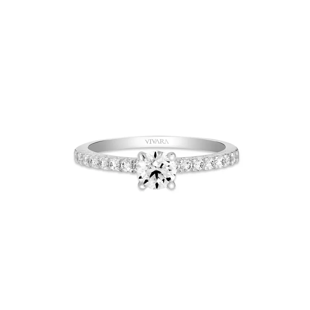 Anel Solitário Classic em Ouro Branco 18k com 0,61ct de Diamante — imagem 1
