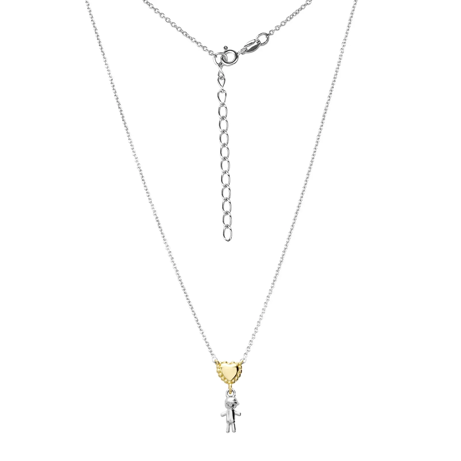 Colar Life Mama Menino em Prata 925 com Banho de Ouro Amarelo 18k, 45cm — imagem 1