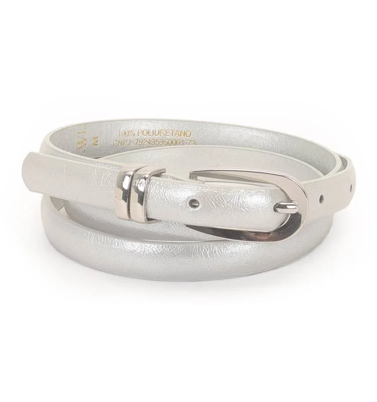 Cinto Feminino Fivela Arredondada E Passantes Personalizados 1.5cm