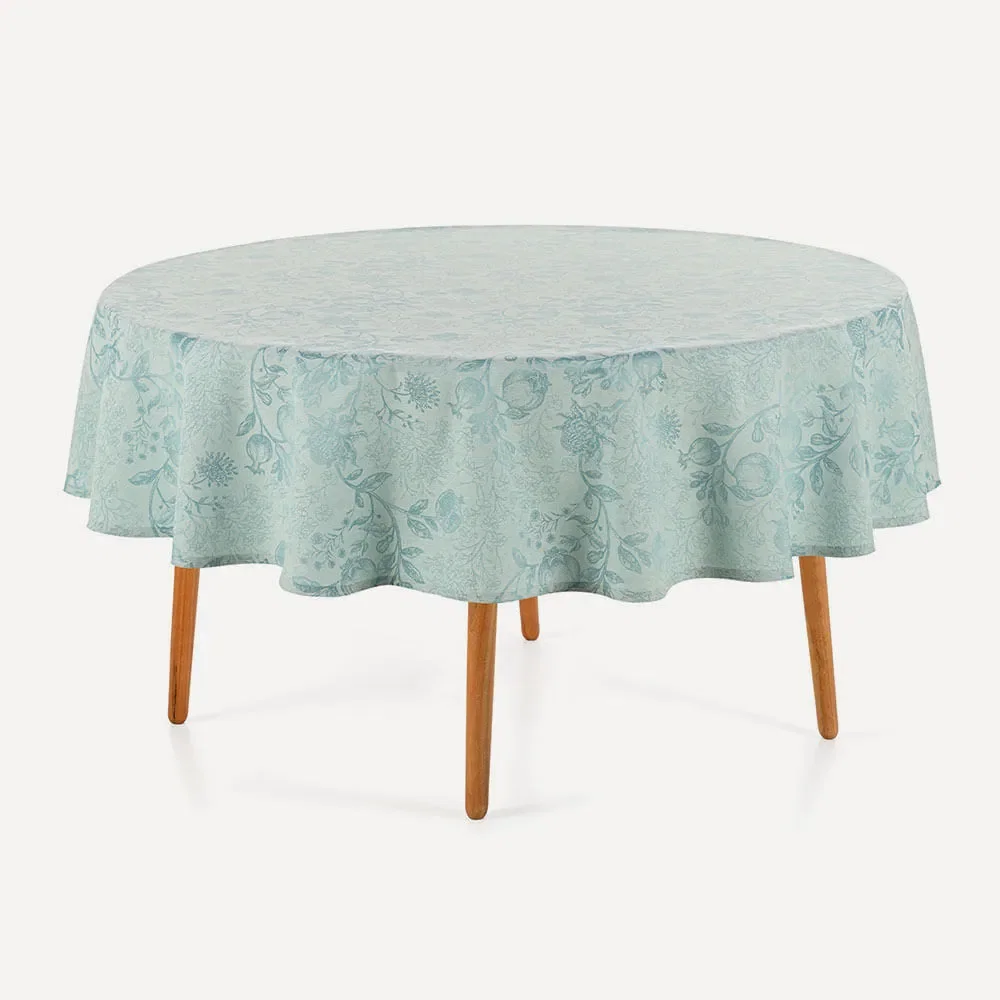 Toalha de Mesa Redonda 6 Lugares Roman Turquesa — imagem 1