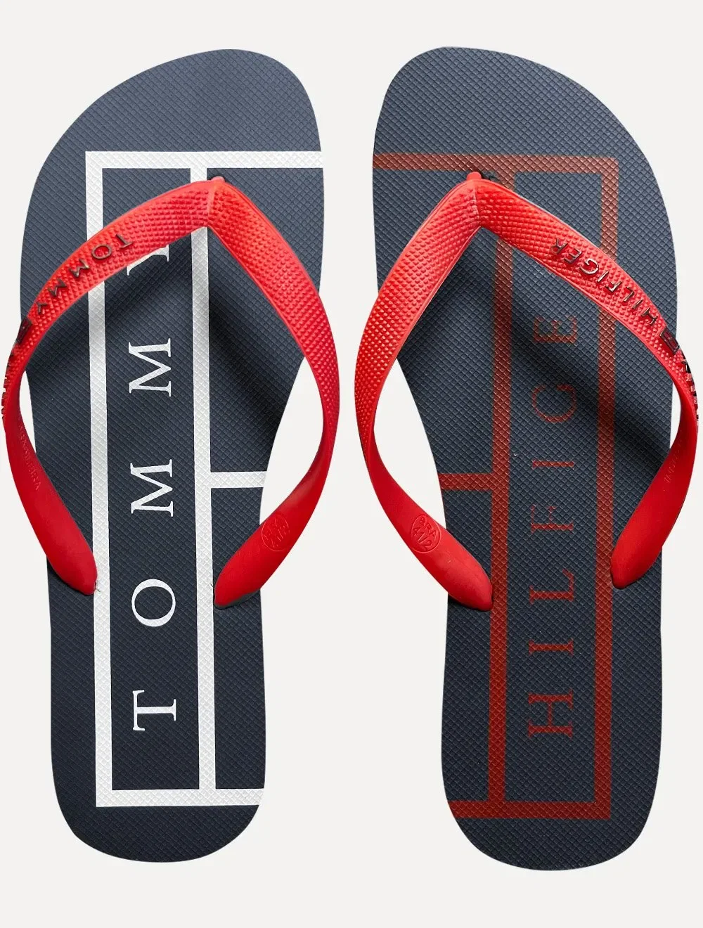 Chinelo Tommy Hilfiger Masculino Strips Rubber Beach Azul Marinho / Branco / Vermelho
