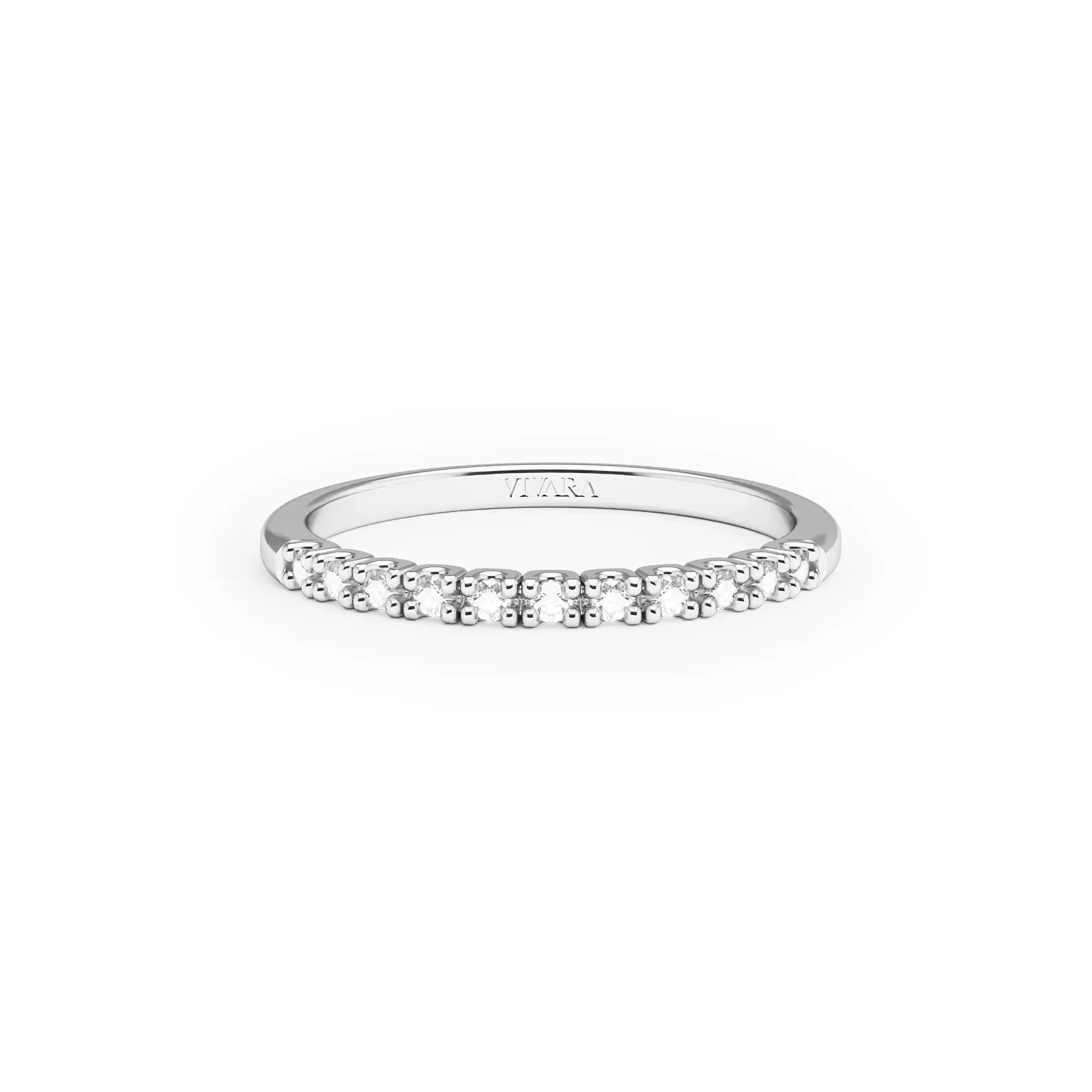 Meia Aliança Eternity em Ouro Branco 18k com Diamantes 0,13 ct — imagem 1