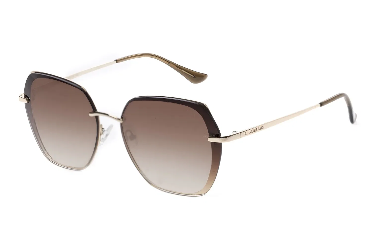 Óculos De Sol Feminino Chilli Beans Flat Dourado — imagem 1