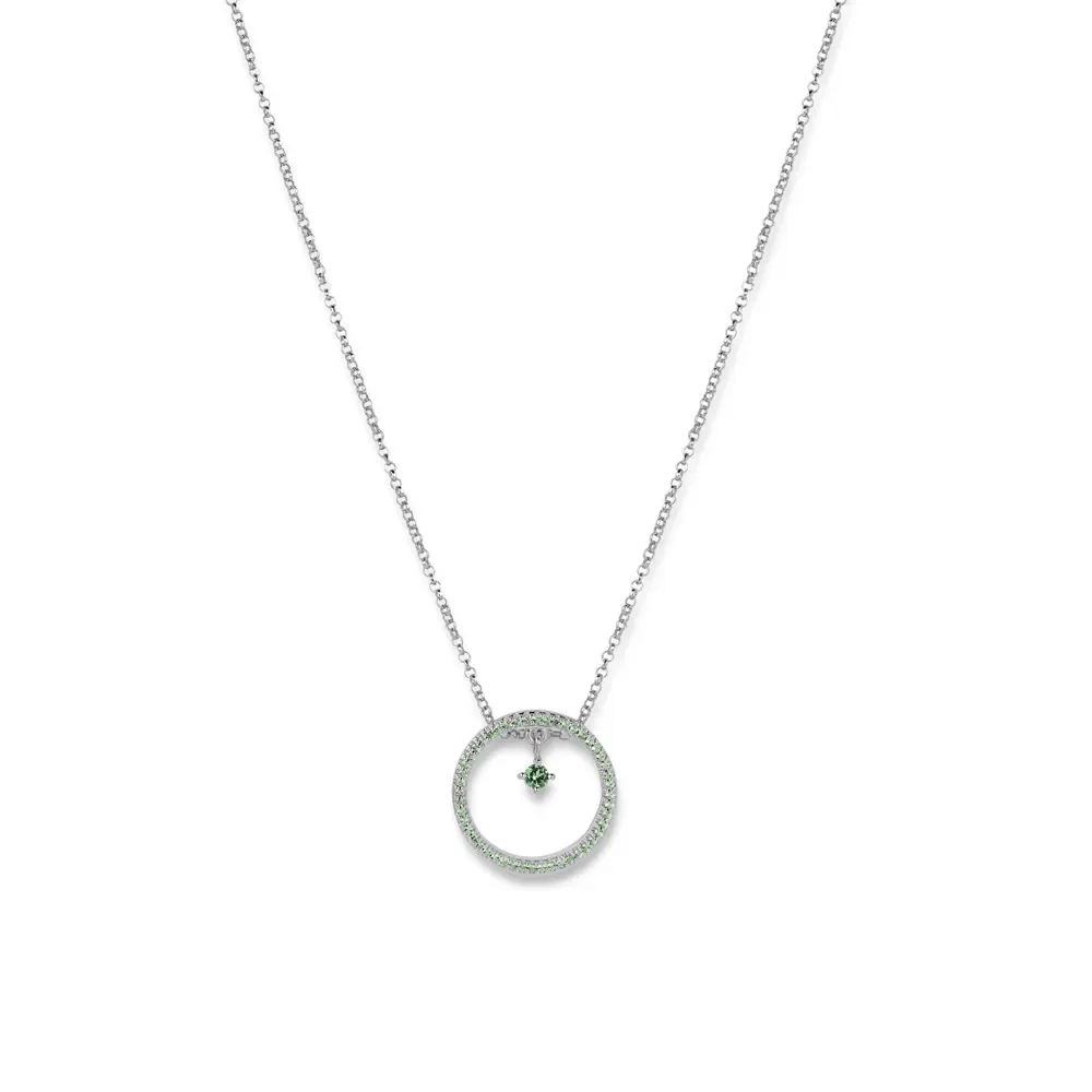 Pingente Life Glam II em Prata 925 com Pedras Verdes — imagem 1