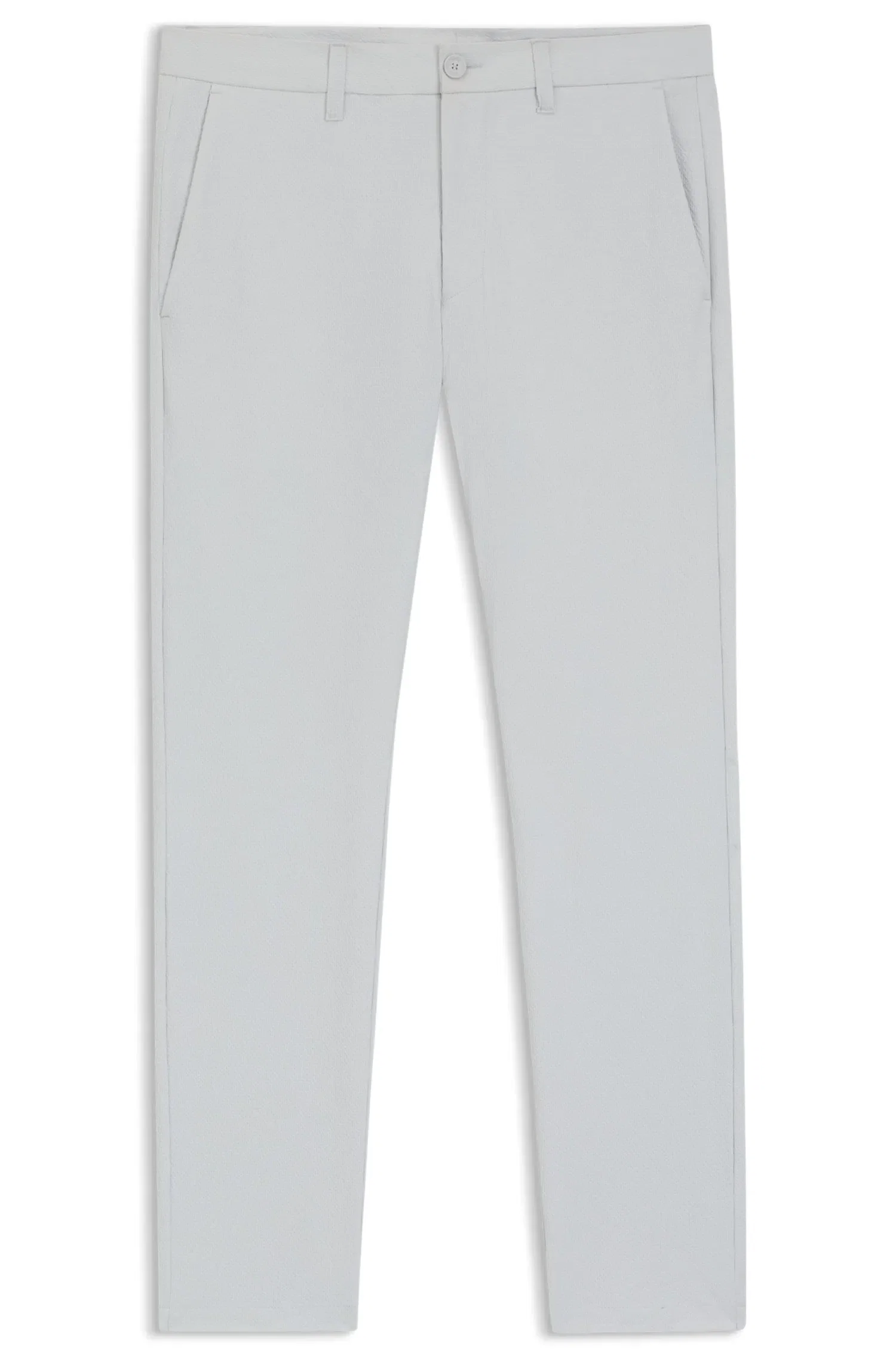 Calça Chino Slim Fit Em Seersucker