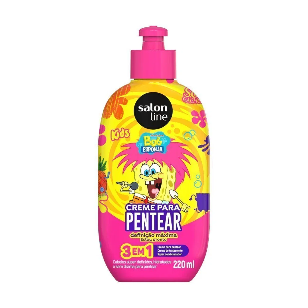 Creme para Pentear Salon Line Kids 3 em 1 Bob Esponja 220ml