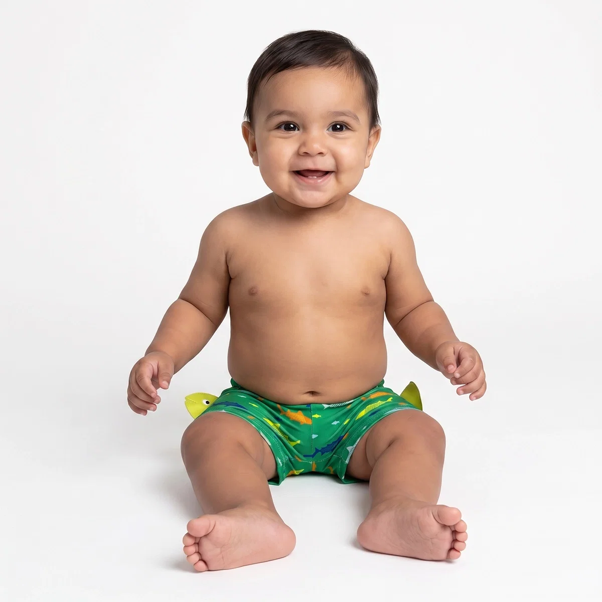 Shorts Praia Toddler Colors Fish Elastano Proteção Uv 50+ Tip Top