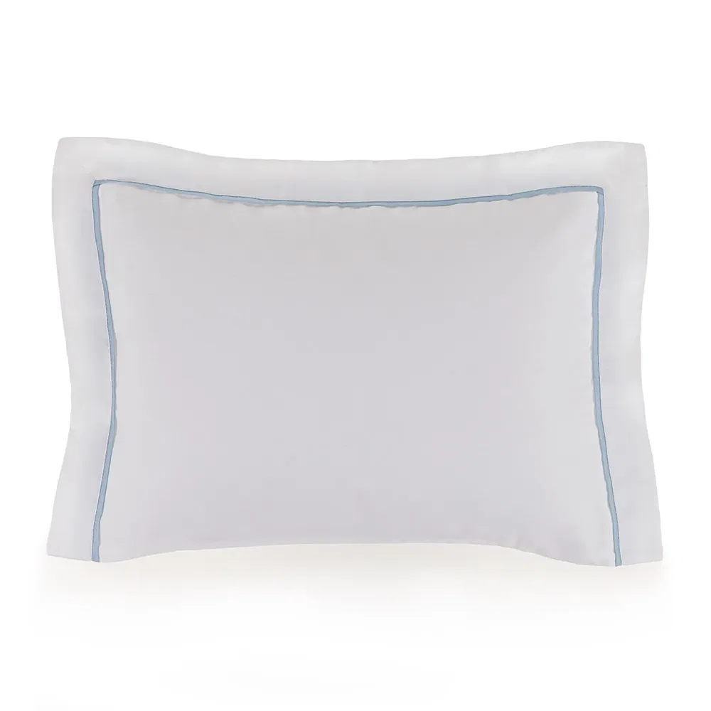 Fronha avulsa Baby 100% Algodão Egípcio Dolce Branco / Soft Blue