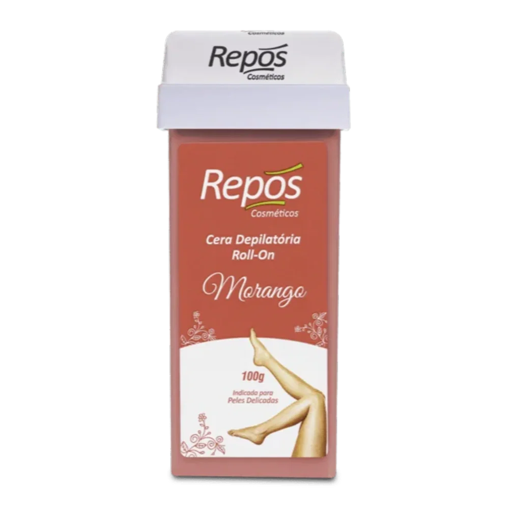 Cera Depilatória Repos Roll-On Morango 100g