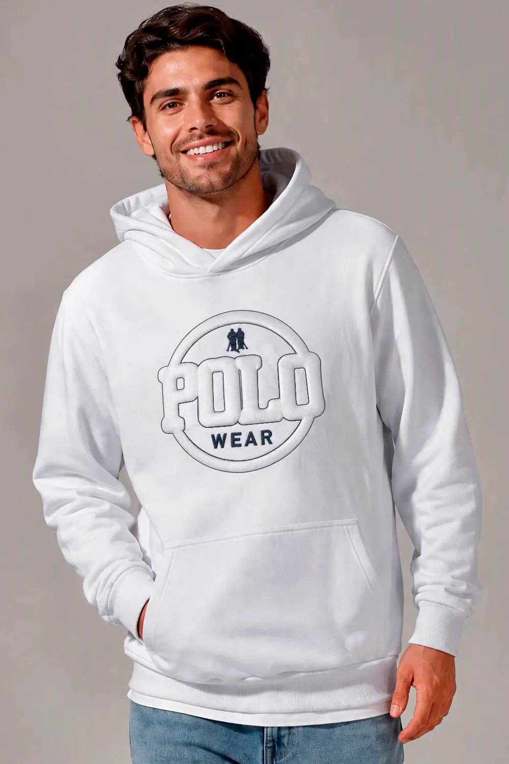Blusa Moletom Canguru Puff Polo Wear Branco — imagem 1