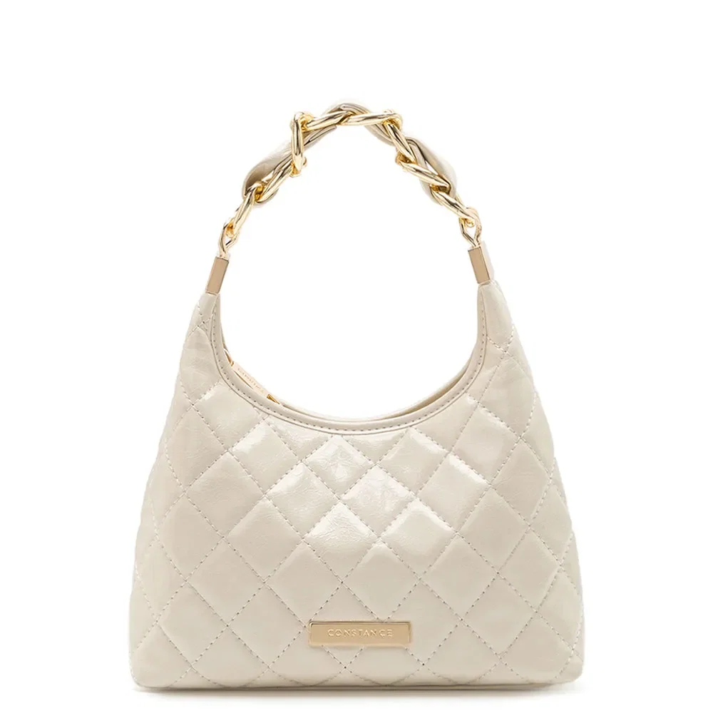 Bolsa Pequena Matelassê Corrente Off White