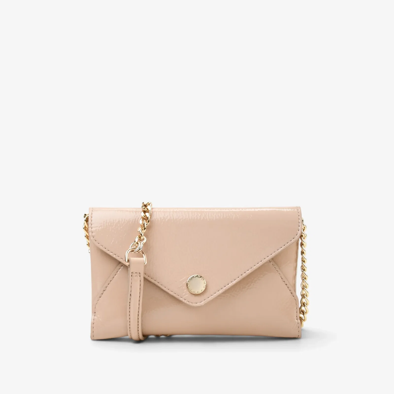 Bolsa Transversal Nude Areia Verniz
